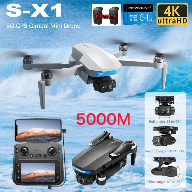 Drone Gimbal 3 Axis - S-X1 Mini Drone 8K Professional 3-Axis