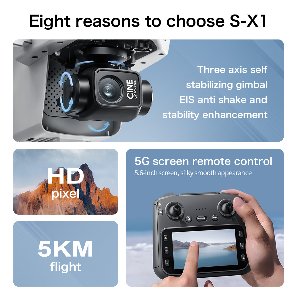 S-X1 Mini Drone 8K Professiona - Drone Gimbal 3 Axis review and price